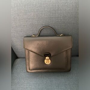 Vintage Bellari Gorgeous Black Leather Top Handle Purse/ Shoulder Crossbody Bag